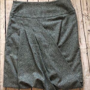 Chaiken Teal Tweed Wool/Silk Sculptured Skirt - 2
